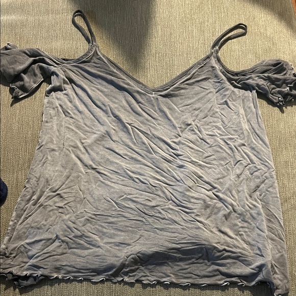 American Eagle Outfitters Tops - American Eagle Outfitters Gray Cold Shoulder Camisole